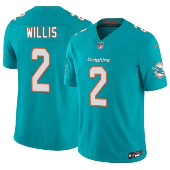 Mens Youths Size Available Malik Willis Aqua Stitched Jersey Vapor